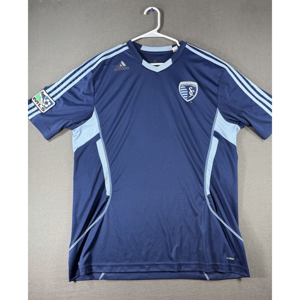 Sporting Kansas City Jersey Mens XL Blue 2011 MLS Soccer Shirt Adidas Football